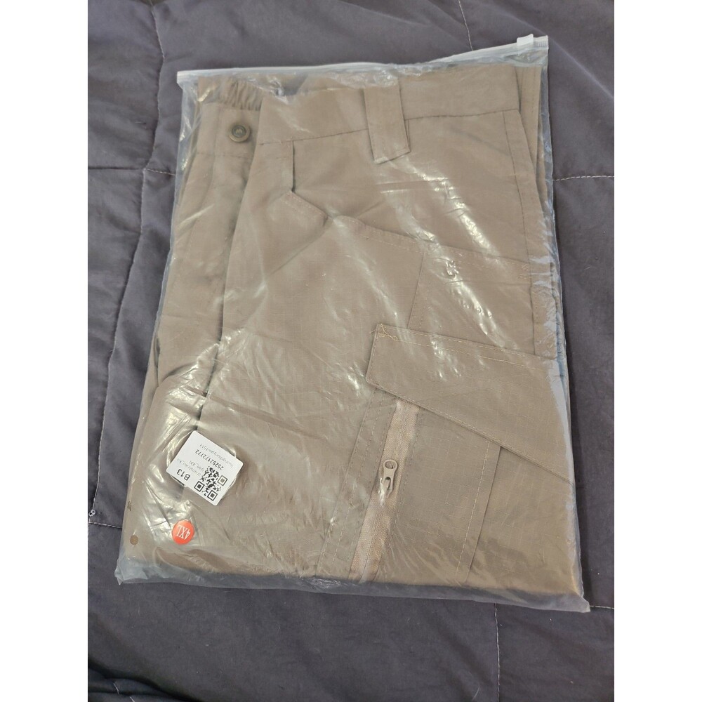 NIP Men's Tactical Cargo Pants Waterproof Multiple Pockets Sz 4XL Khaki